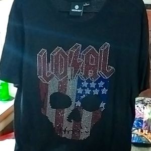 Black Loyal Red, white and blue skull
